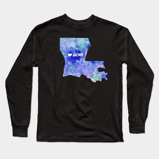 louisiana state map watercolor Watercolour Baton Rouge Long Sleeve T-Shirt by WatercolorFun